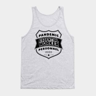 Pandemic Personnel Essential Worker Black Print Tank Top